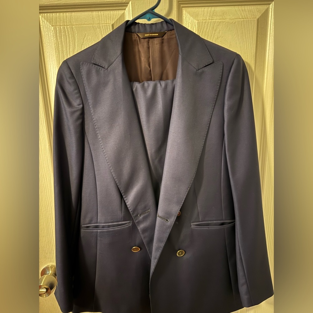 Paul Stuart Navy Double-Breasted Blazer